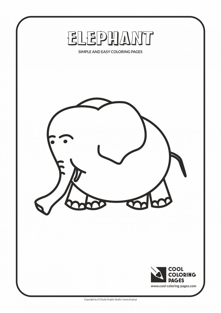 Elephant Coloring Pages For Preschool Coloring Cool Coloring Pages Simple Animals Elephant Colouring
