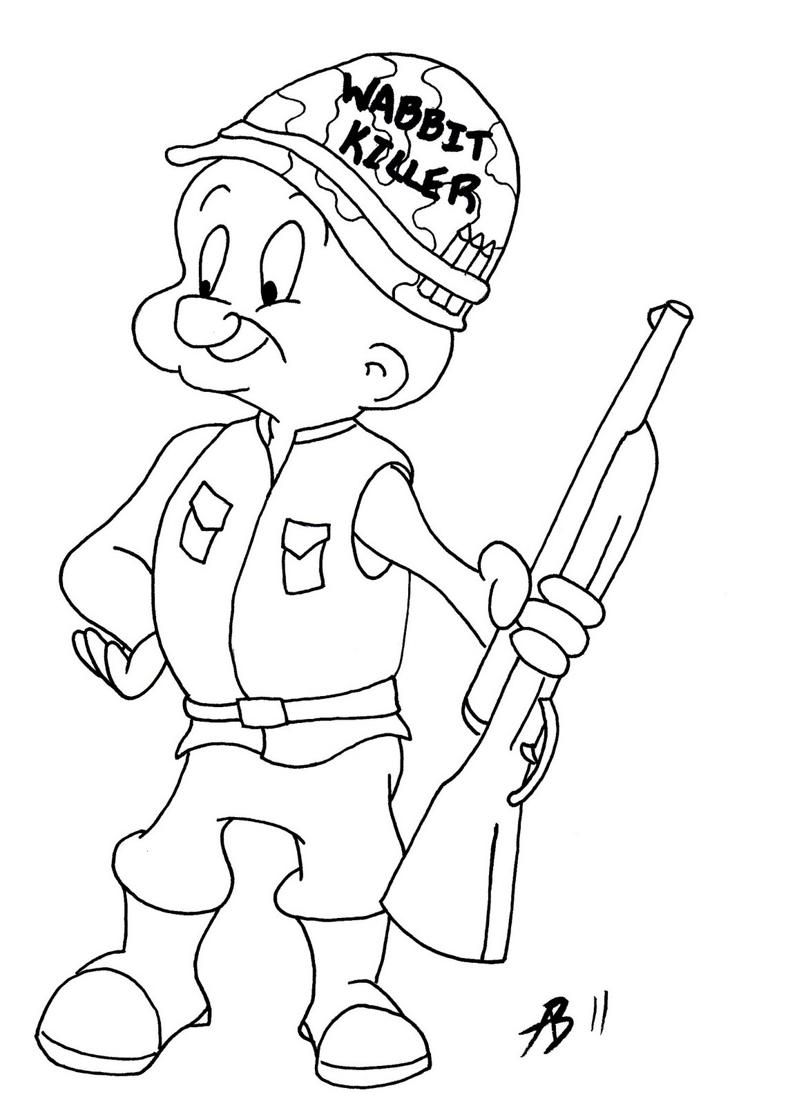 Elmer Fudd Coloring Pages Looney Tunes Elmer Fudd Coloring Pages