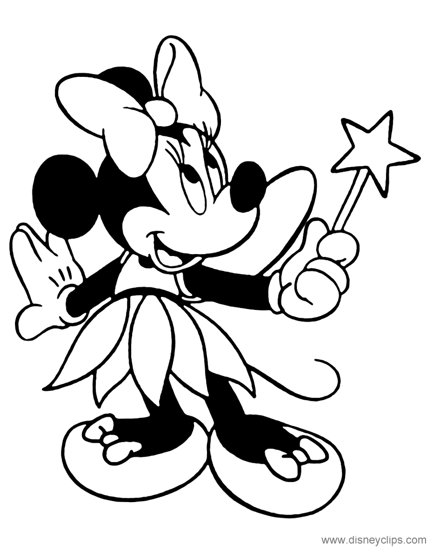 Fairy Queen Coloring Pages Minnie Mouse In Costume Coloring Pages Disneyclips
