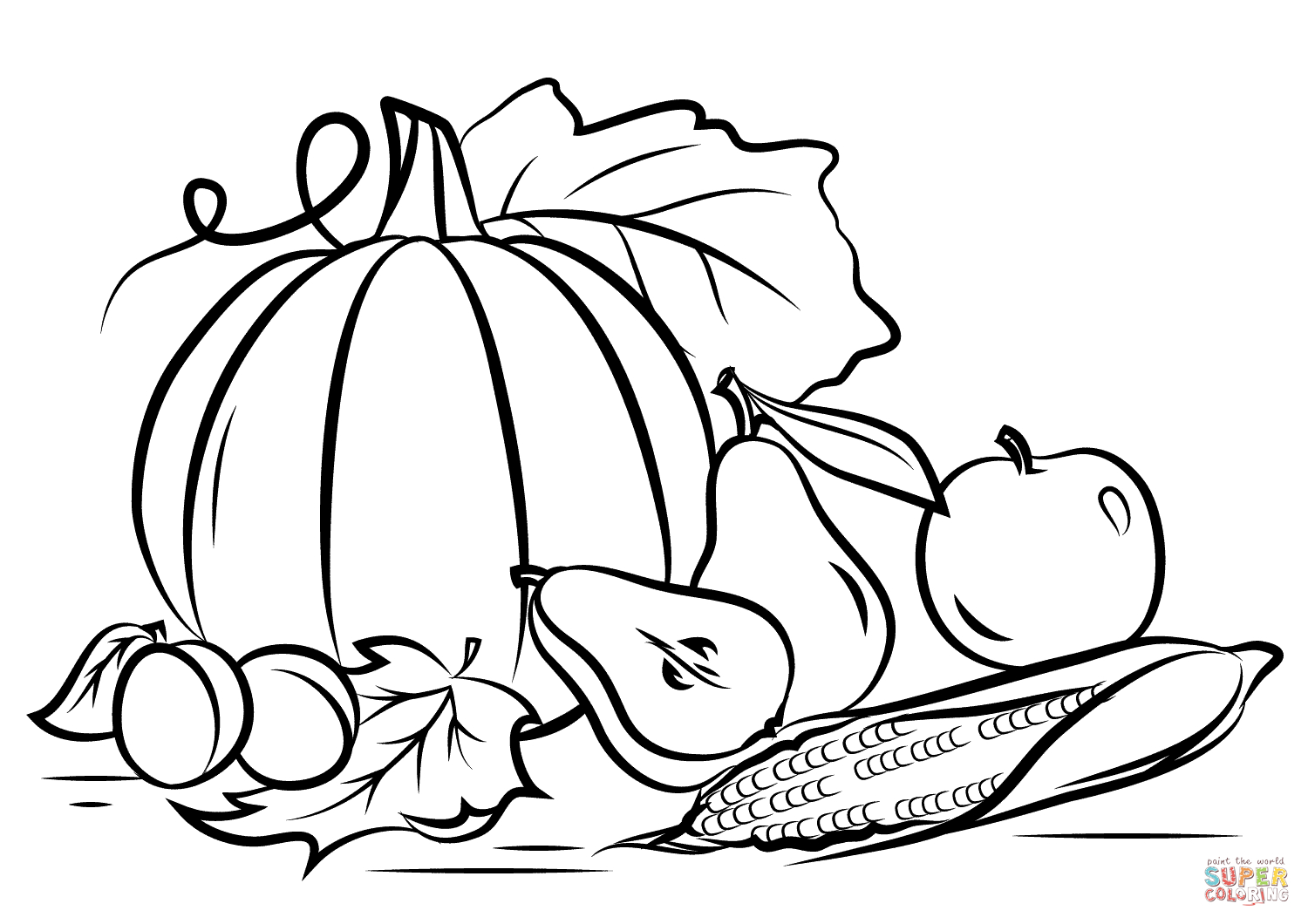 Fall Coloring Page Autumn Harvest Coloring Page Free Printable Coloring Pages