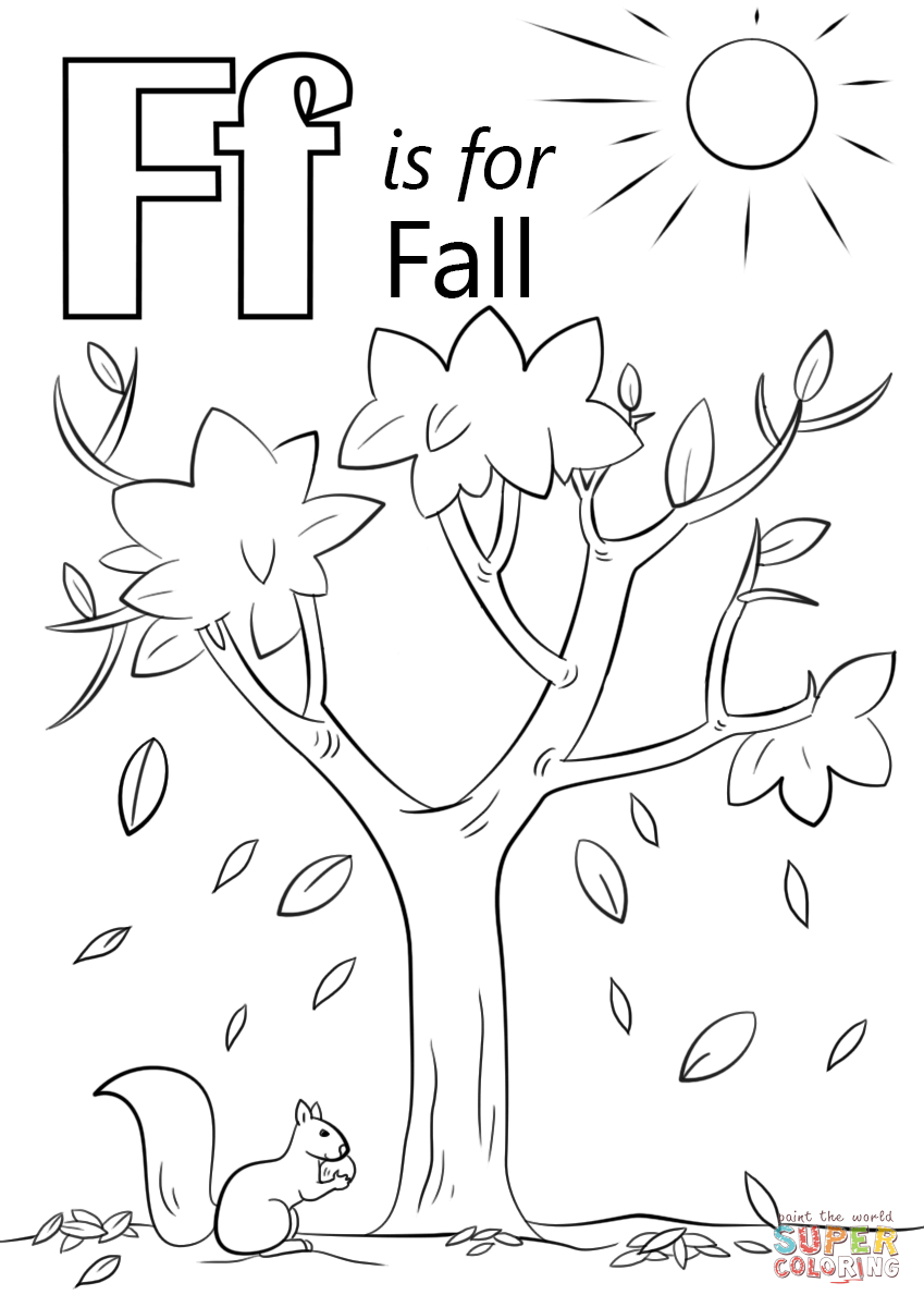 Fall Coloring Pages Free Letter F Is For Fall Coloring Page Free Printable Coloring Pages