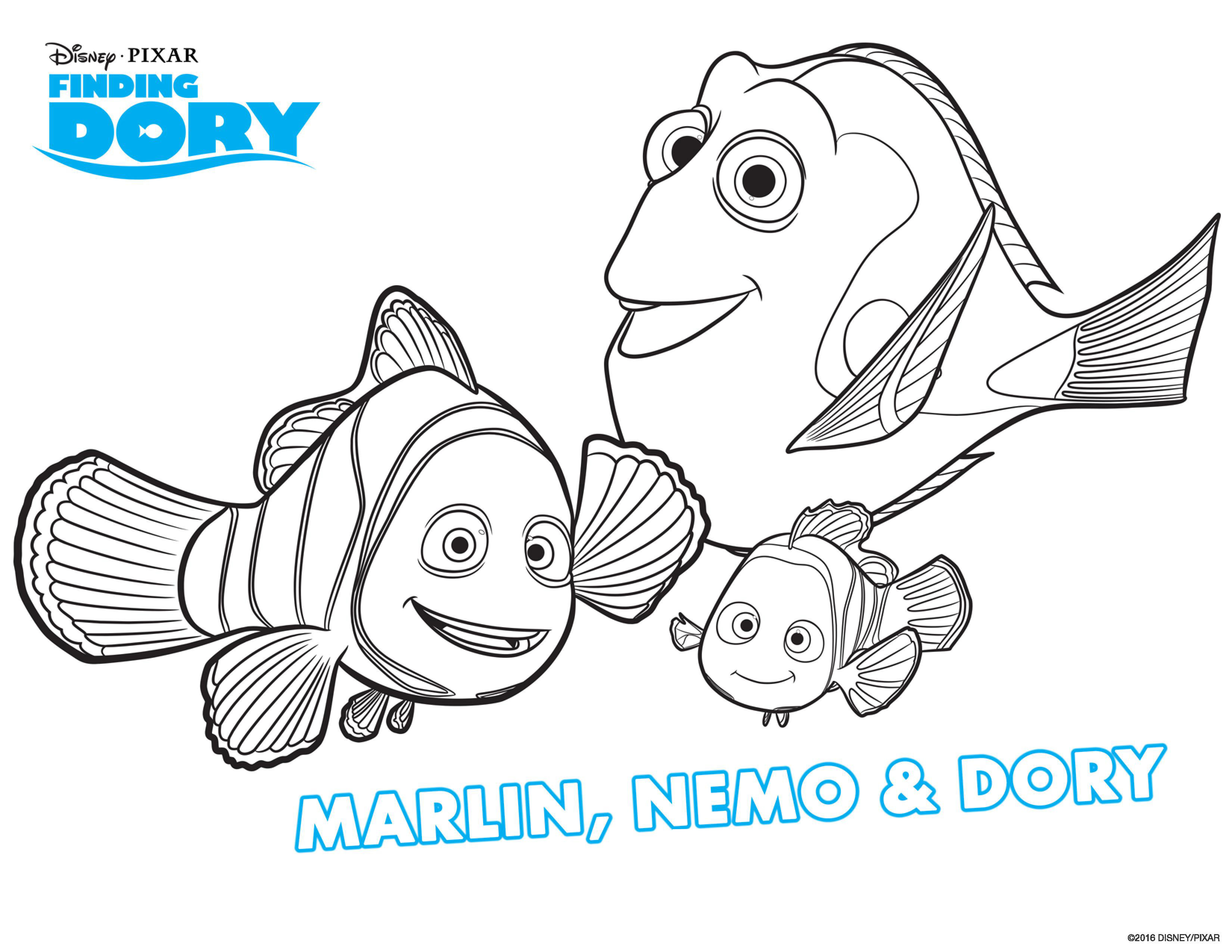 Finding Nemo Characters Coloring Pages Finding Dory To Color For Children Finding Dory Kids Coloring Pages