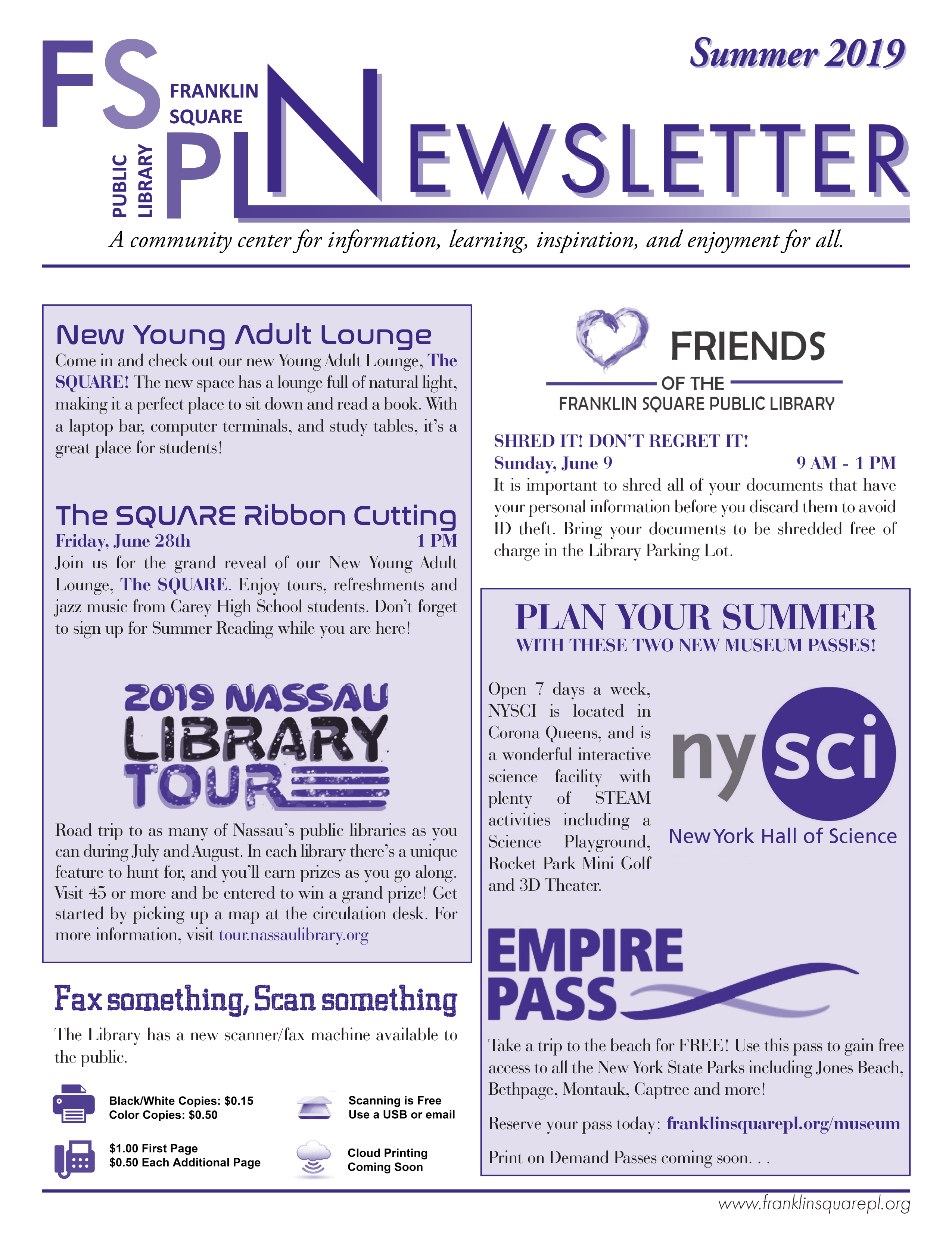 First Page Of The Color Purple Newsletter