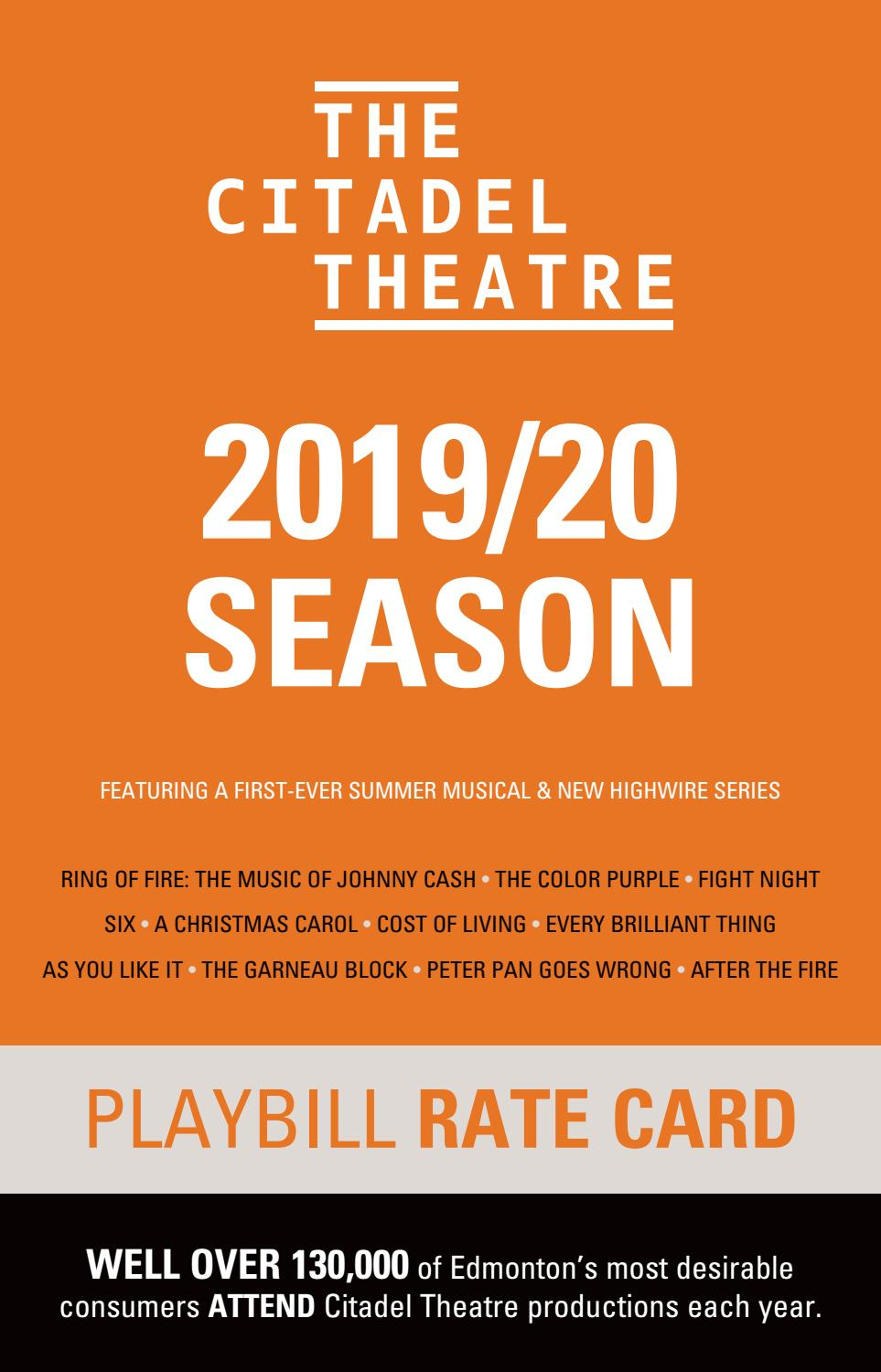 First Page Of The Color Purple The Citadel Theatre Rate Card 2019 20