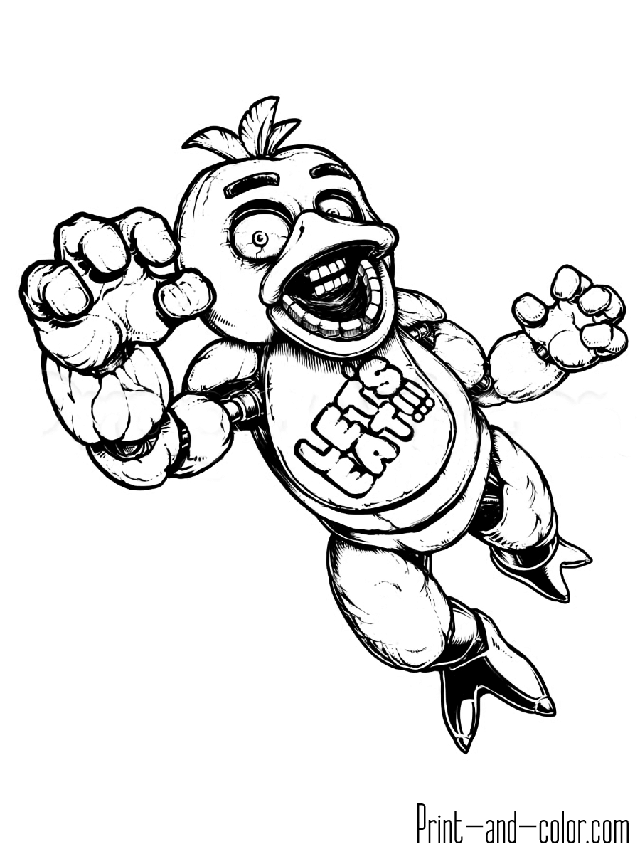 Five Nights At Freddy's Coloring Pages Foxy Five Nights At Freddys Coloring Pages Print And Color