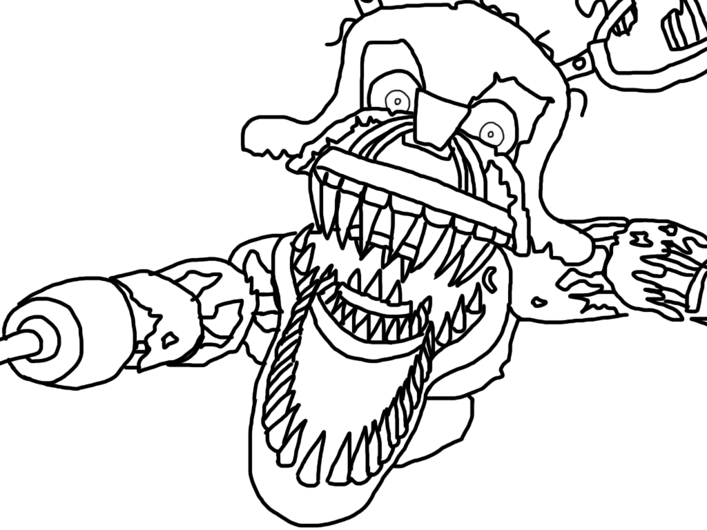 Five Nights At Freddy's Coloring Pages Foxy Fnaf Coloring Pages Nightmare Foxy