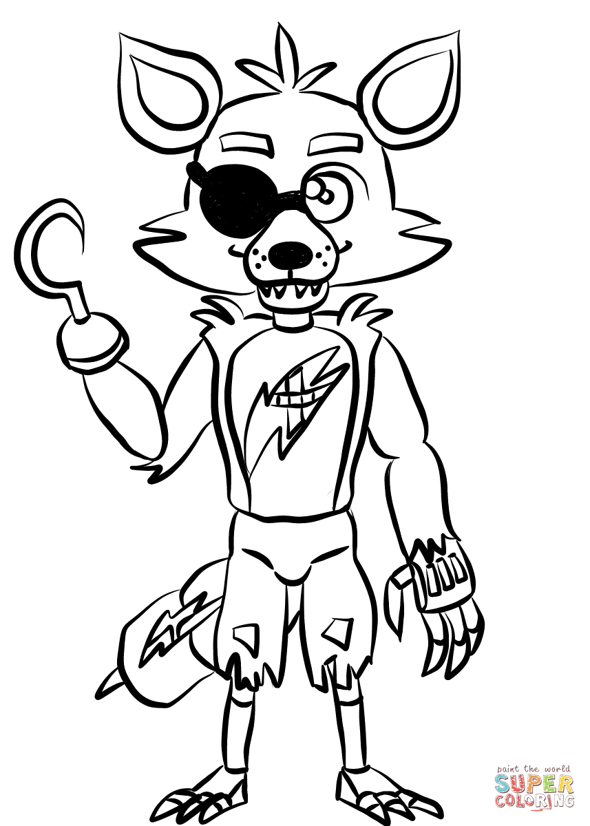 Five Nights At Freddy's Coloring Pages Foxy Fnaf Foxy Coloring Page Free Printable Coloring Pages