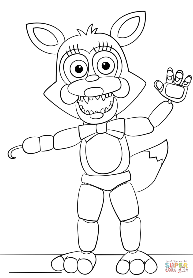 Five Nights At Freddy's Coloring Pages Foxy Mangle From Five Nights At Freddys Coloring Page Free Printable