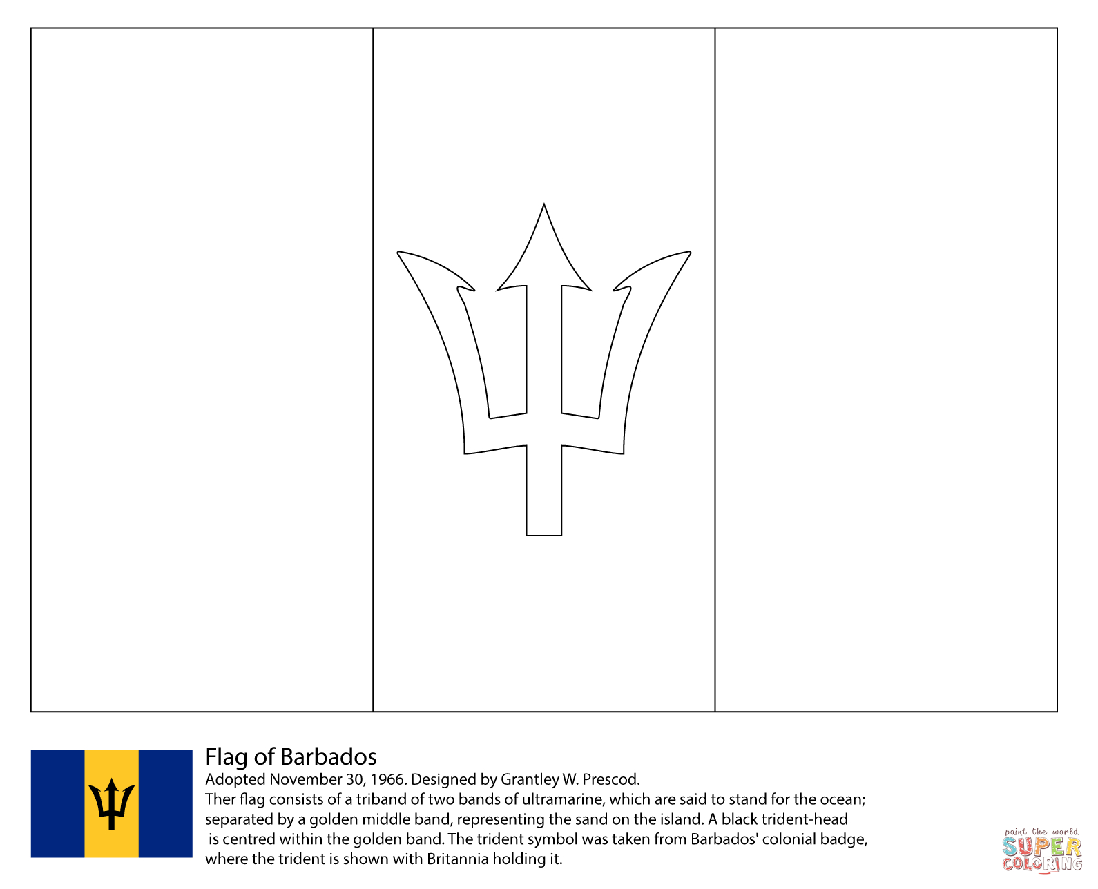 Flag Of Honduras Coloring Page Flag Of Barbados Coloring Page Free Printable Coloring Pages