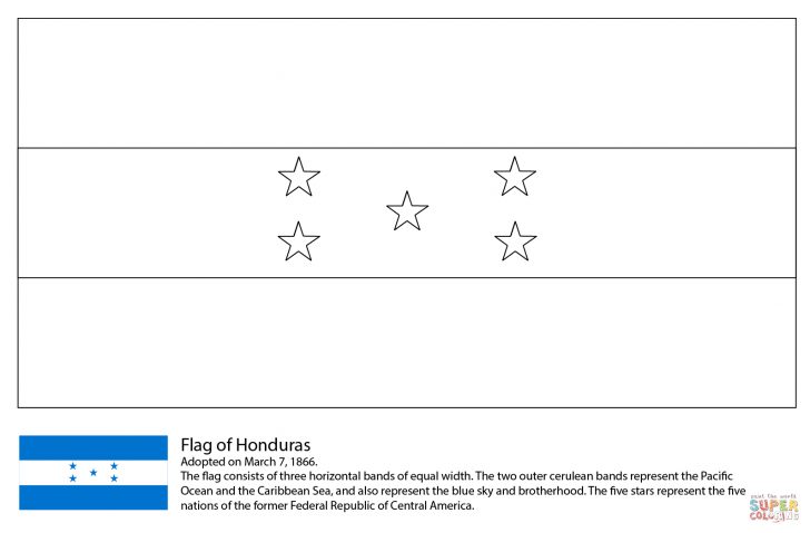 Brilliant Image of Flag Of Honduras Coloring Page - vicoms.info