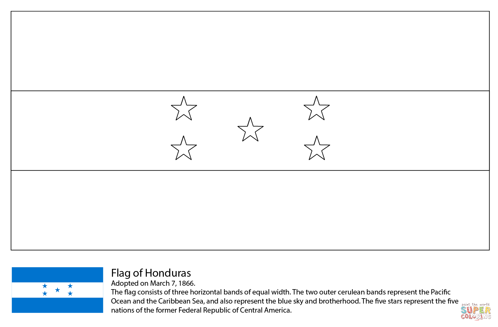 Flag Of Honduras Coloring Page Flag Of Honduras Coloring Page Free Printable Coloring Pages