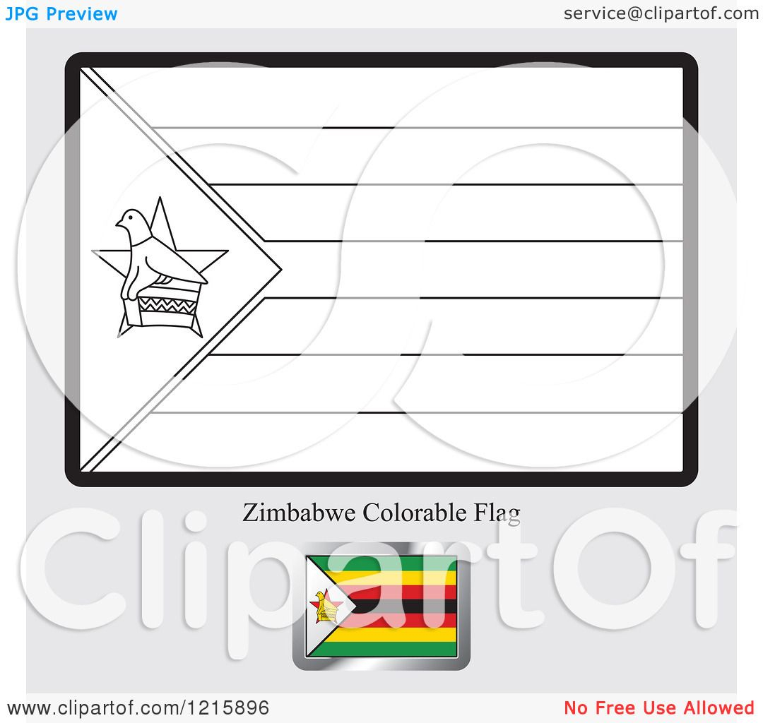 Flag Of Zimbabwe Coloring Page Clipart Of A Coloring Page And Sample For A Zimbabwe Flag Royalty