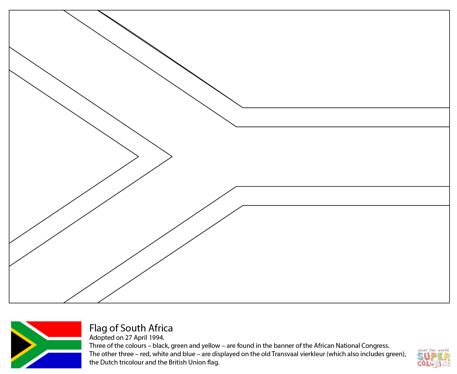 Flag Of Zimbabwe Coloring Page Flag Of South Africa Coloring Page Jawar