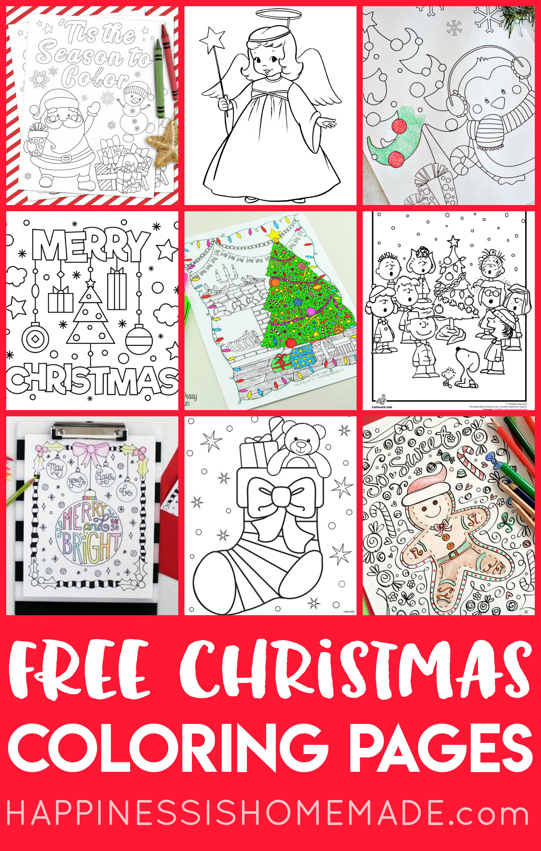 Free Christmas Printable Coloring Pages Free Christmas Coloring Pages For Adults And Kids Happiness Is