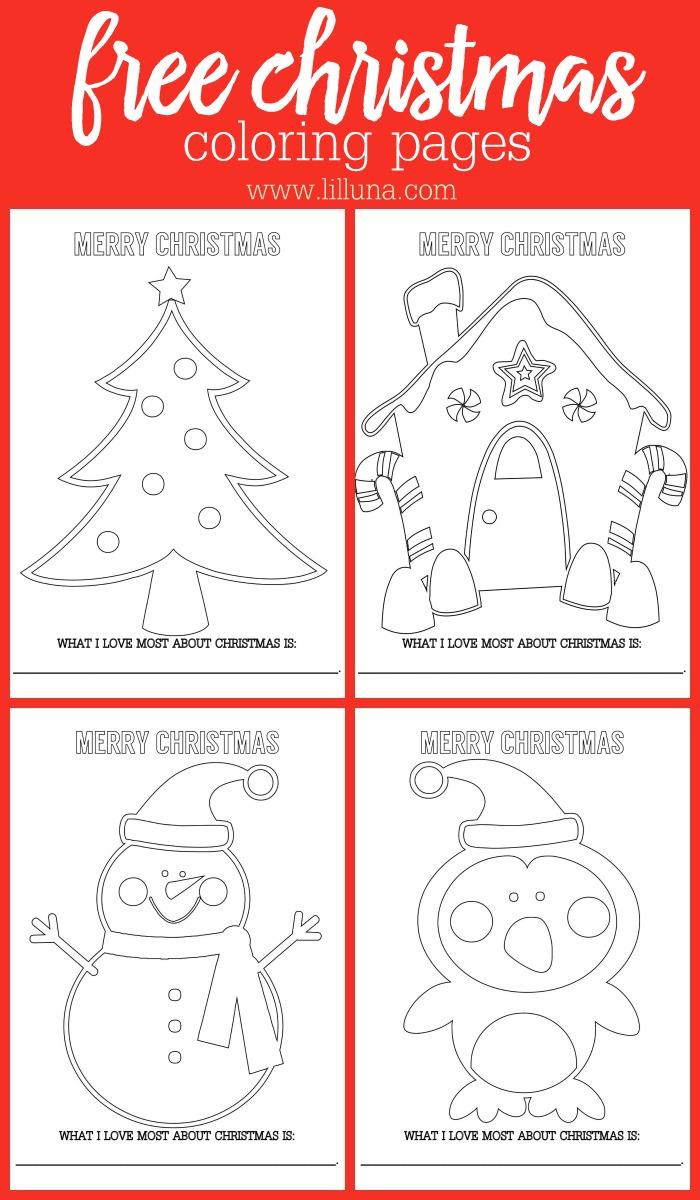 Free Christmas Printable Coloring Pages Free Christmas Coloring Sheets Lil Luna