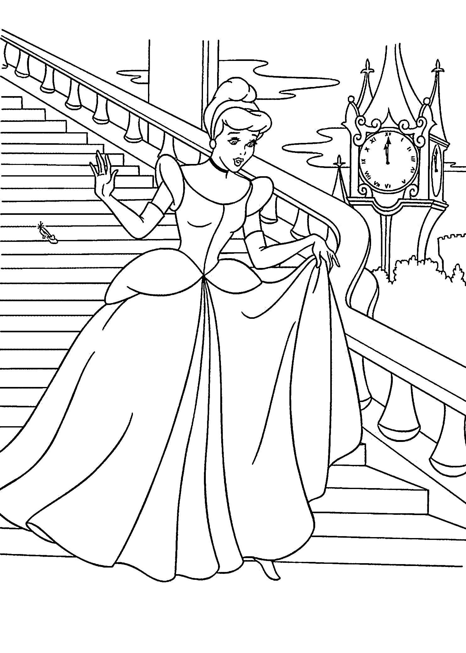 Free Cinderella Coloring Pages Awesome Design Cinderella Coloring Sheet At The Ball Pages For Kids