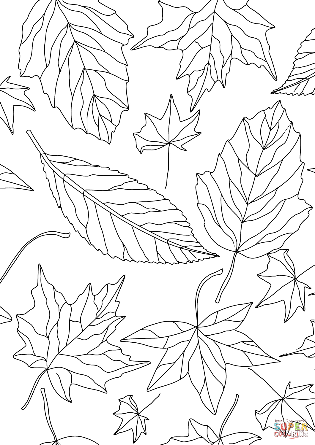 Free Coloring Pages Of Leaves Coloring Pages Autumn Leaves Pattern Coloring Page Free Printable