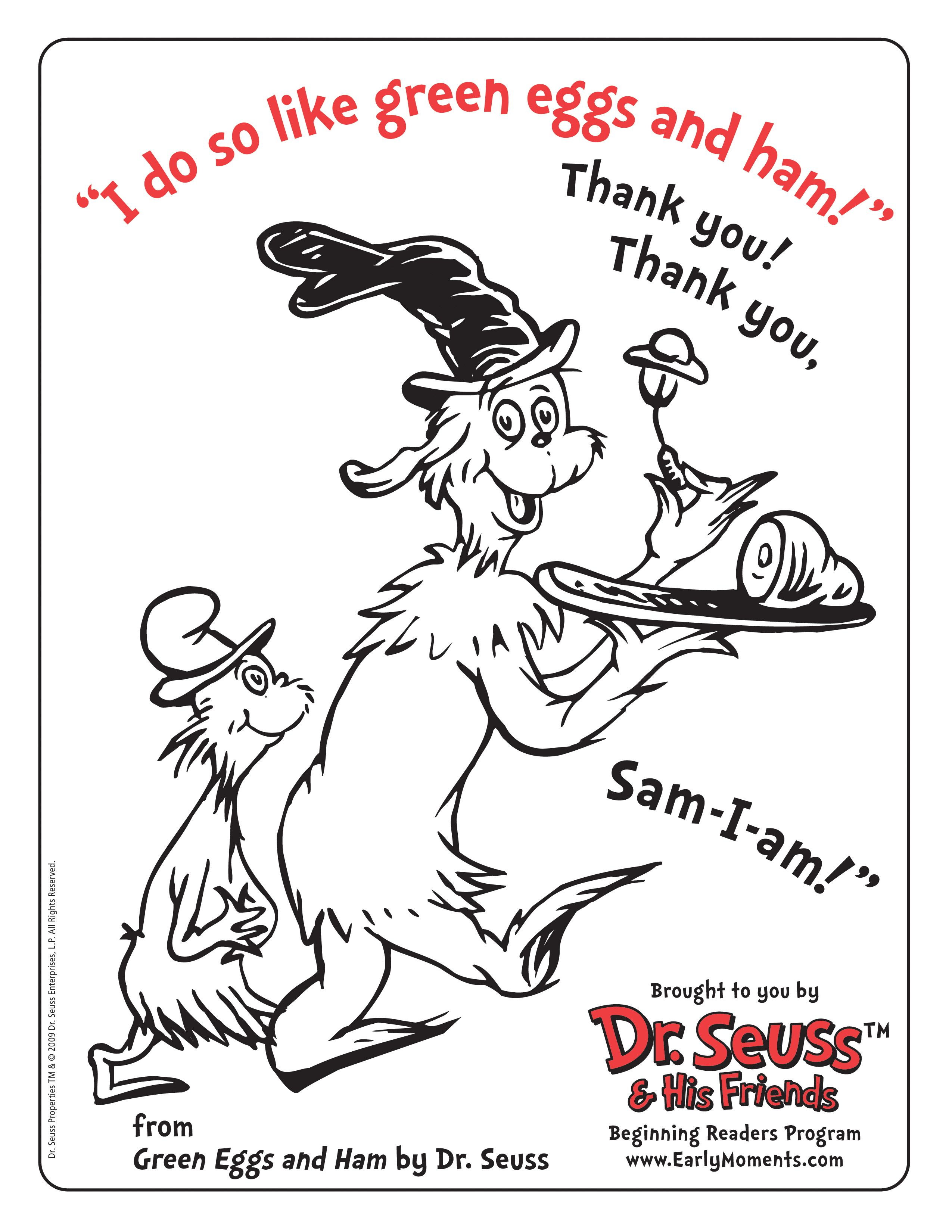 Free Dr Seuss Coloring Pages Coloring Pages Coloring Pages Green Eggs And Ham Printable Free