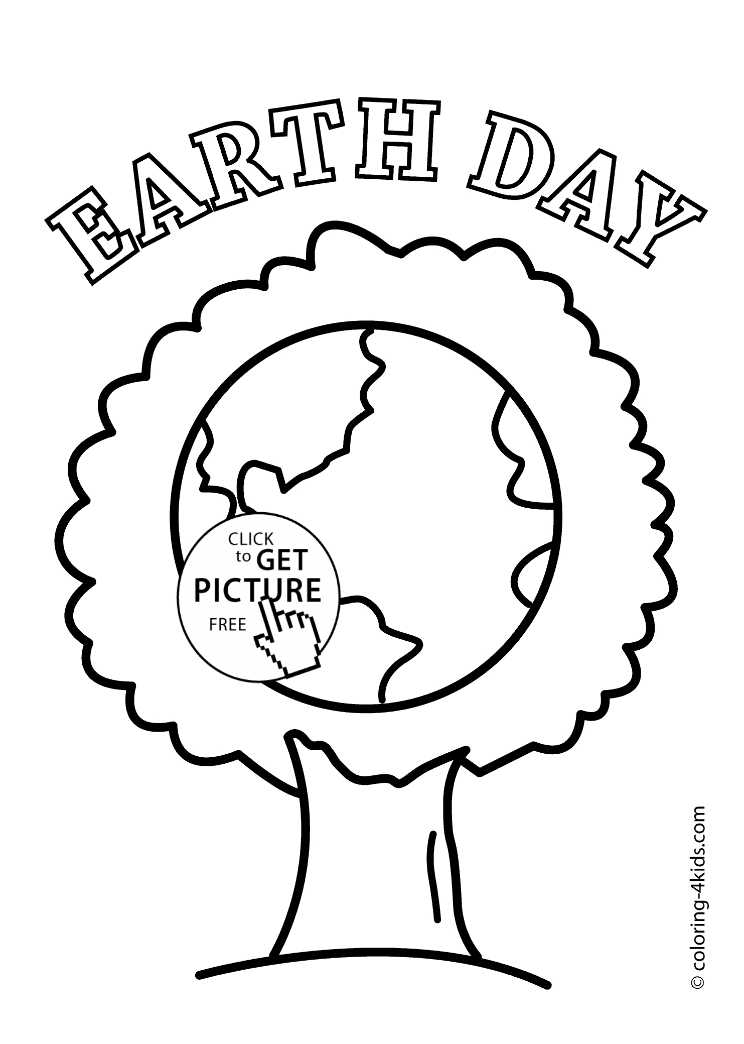 Free Printable Earth Day Coloring Pages And Activities Earth Day Tree Coloring Pages For Kids Printable Free Coloing