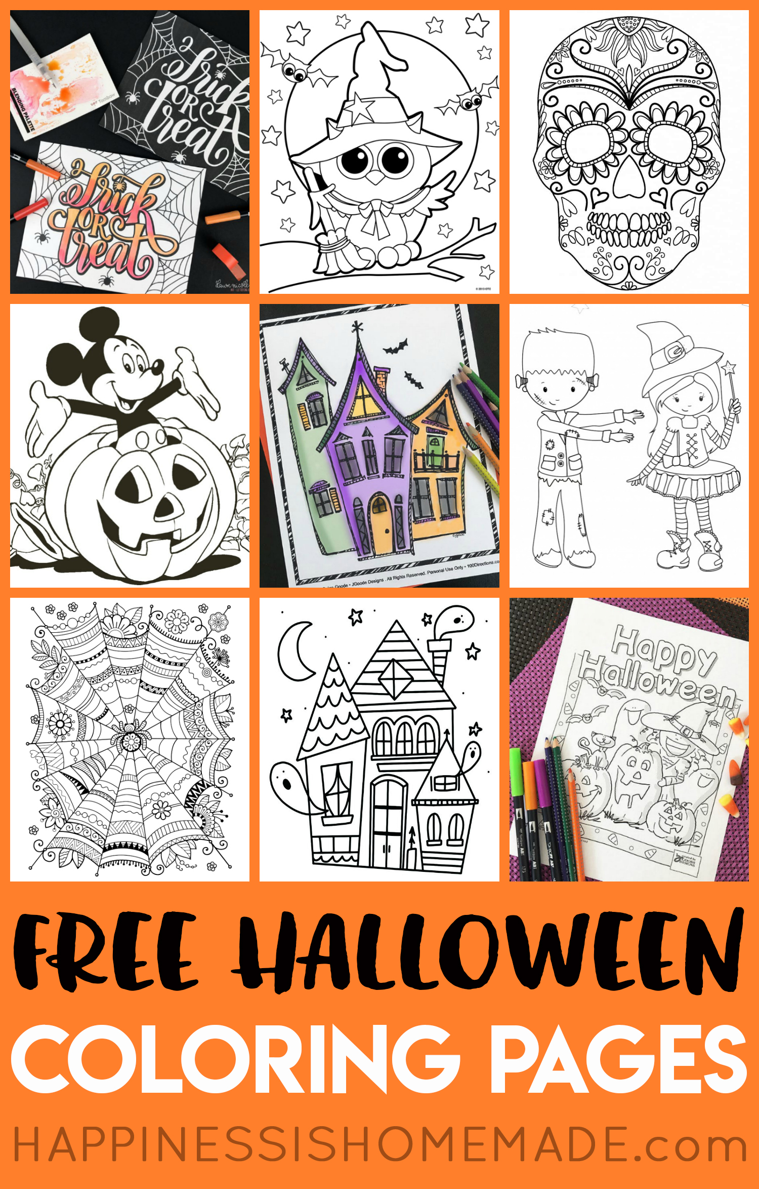 Free Printable Halloween Coloring Page Free Halloween Coloring Pages For Adults Kids Happiness Is Homemade