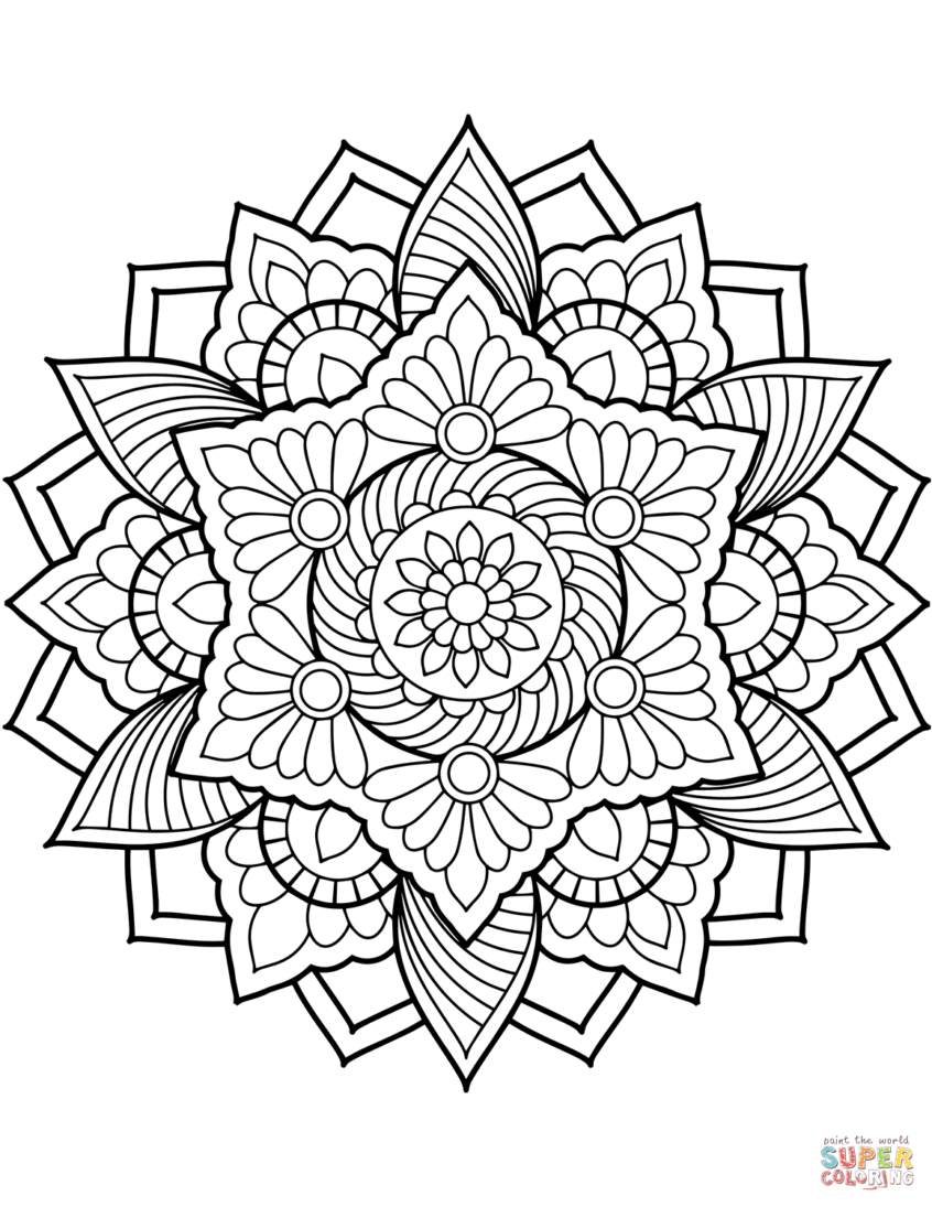 Free Printable Mandala Coloring Pages Adults Coloring Ideas Coloring Pages Ideas Flower Mandala Meaning To Book