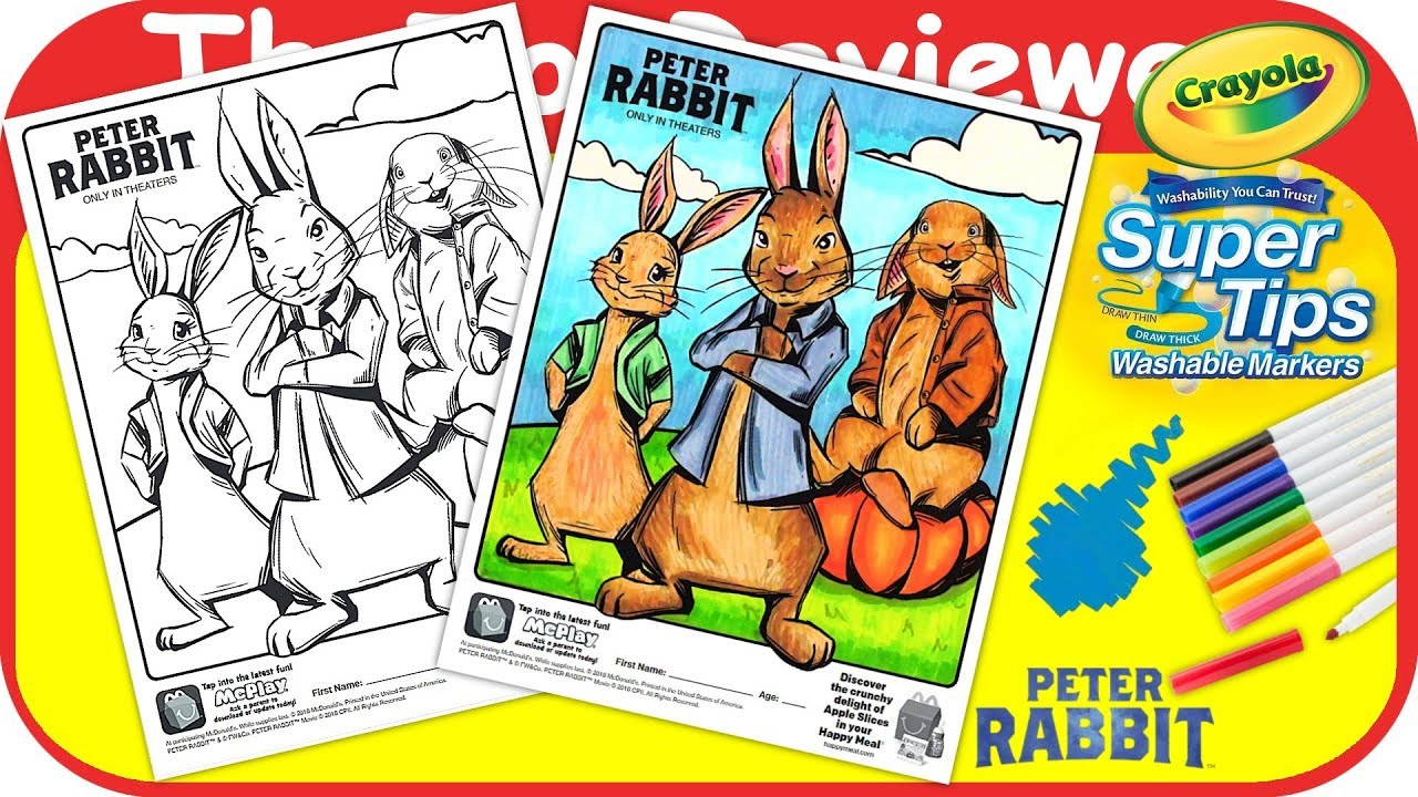 Free Printable Peter Rabbit Coloring Pages Mcdonalds Peter Rabbit Movie Happy Meal Coloring Page Crayola Unboxing Toy Review Thetoyreviewer