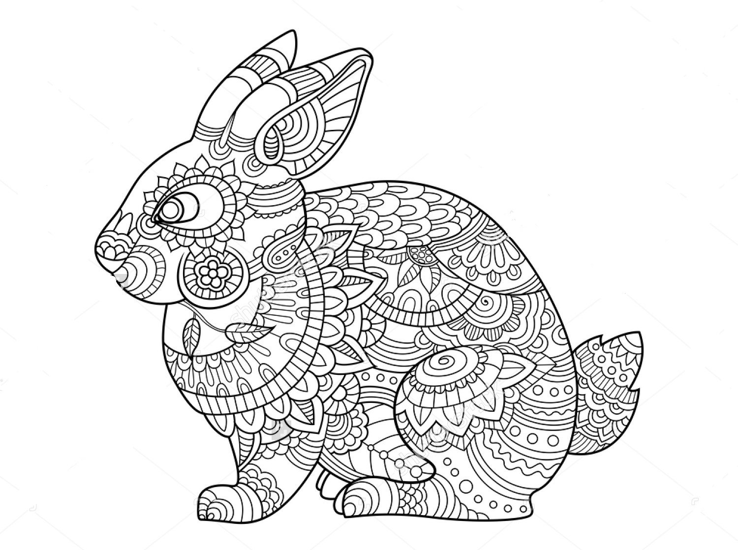 Free Rabbit Coloring Pages Awesome Rabbit Zentangle Coloring Page Art Pinterest Free Coloring