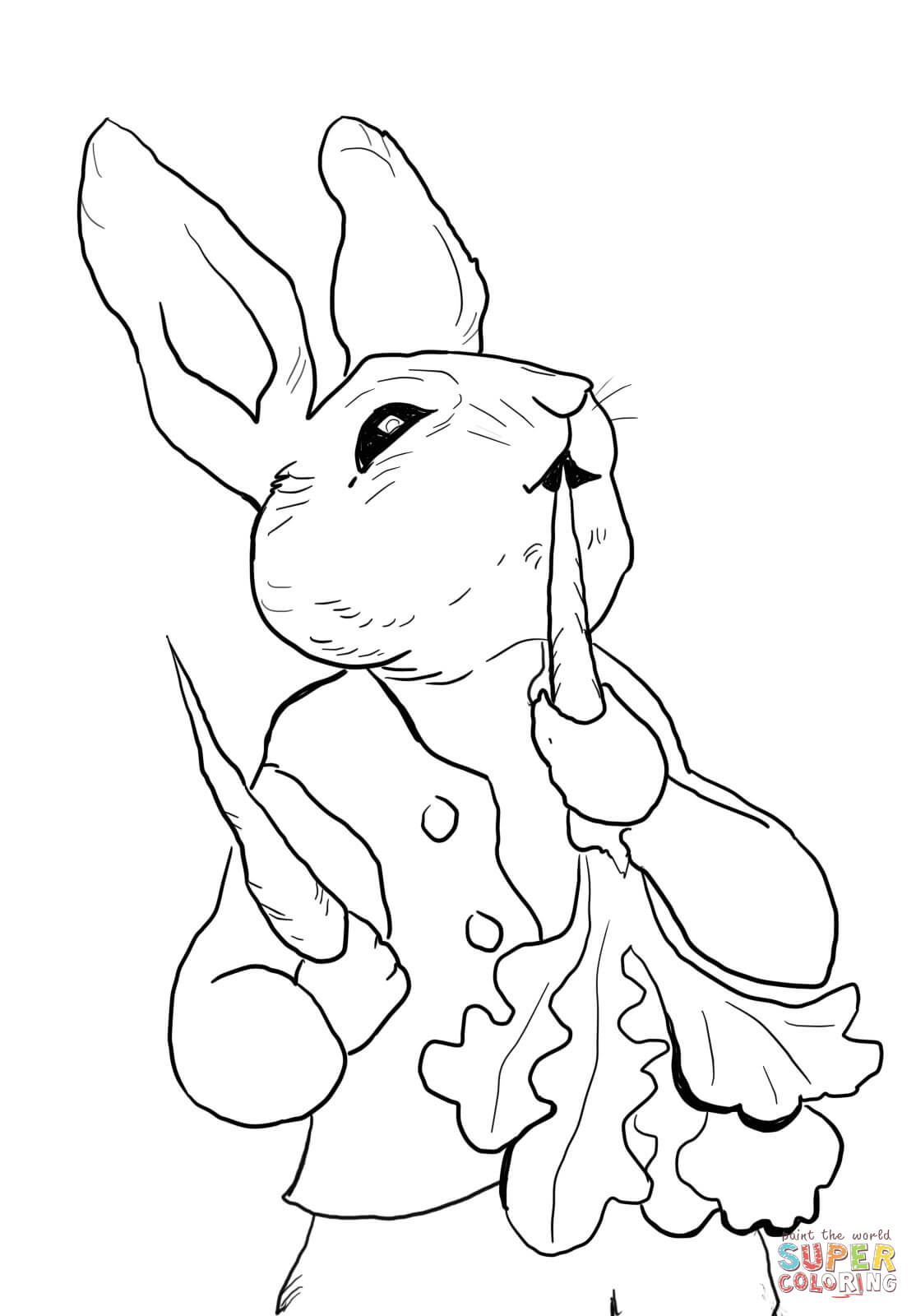 Free Rabbit Coloring Pages Coloring Pages Peter Rabbit Eating Radishes Coloring Page Free