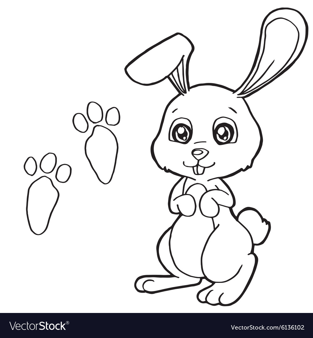 Free Rabbit Coloring Pages Paw Print With Rabbit Coloring Pages