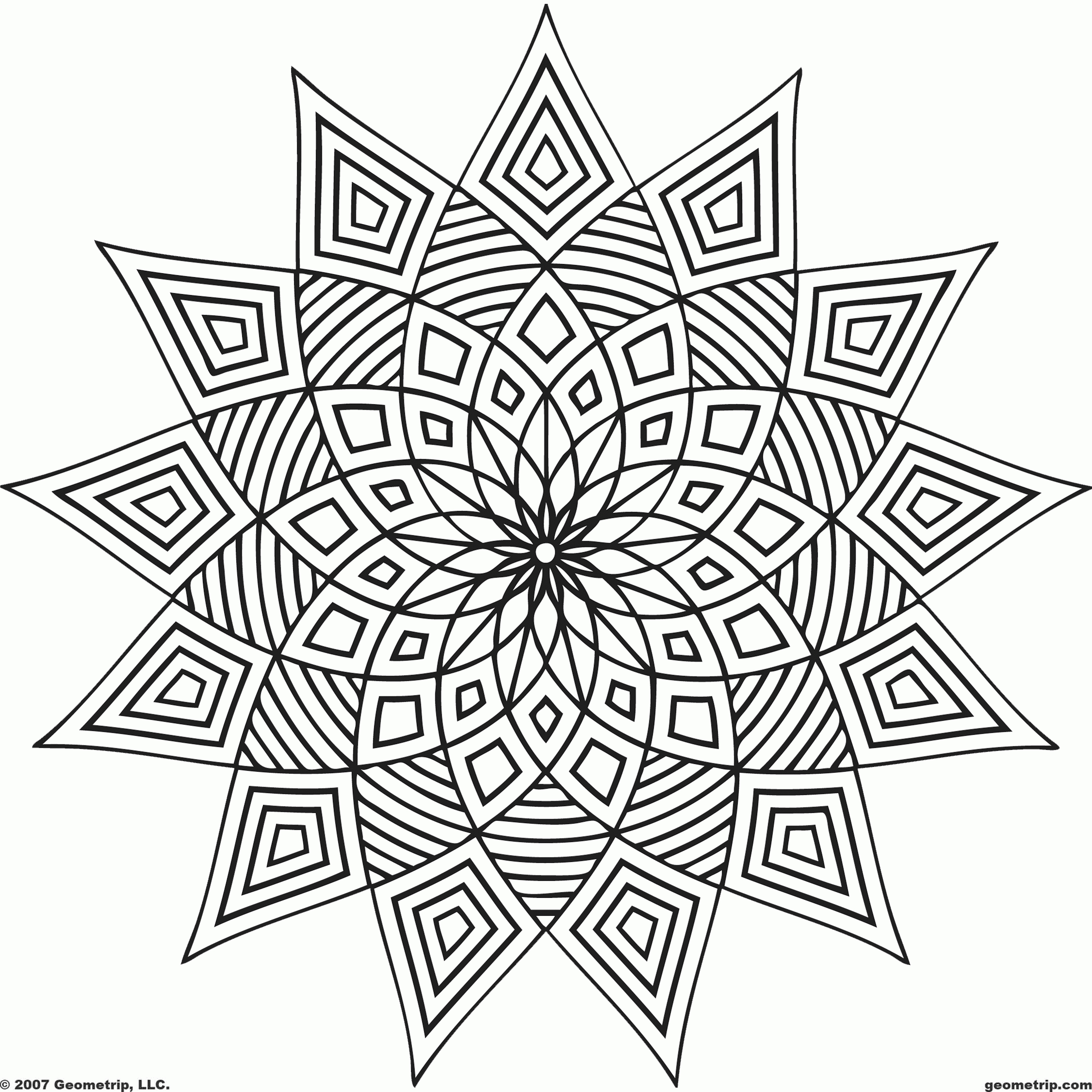 Geometric Coloring Page Coloring Pages Coloring Pages Complex Geometric Home Book Pdf Full