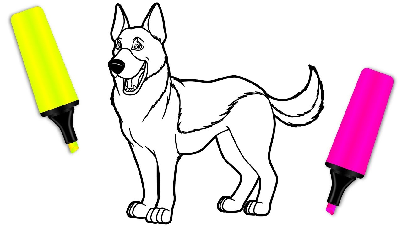 German Shepherd Coloring Pages Free Coloring For Kids With German Shepherd Dog Coloring Pages For Children