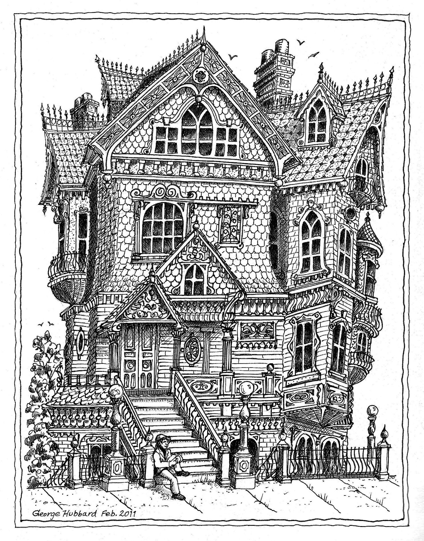 Giant Coloring Pages For Adults Coloring Pages Victorian House Adult Colouring Coloring Pages