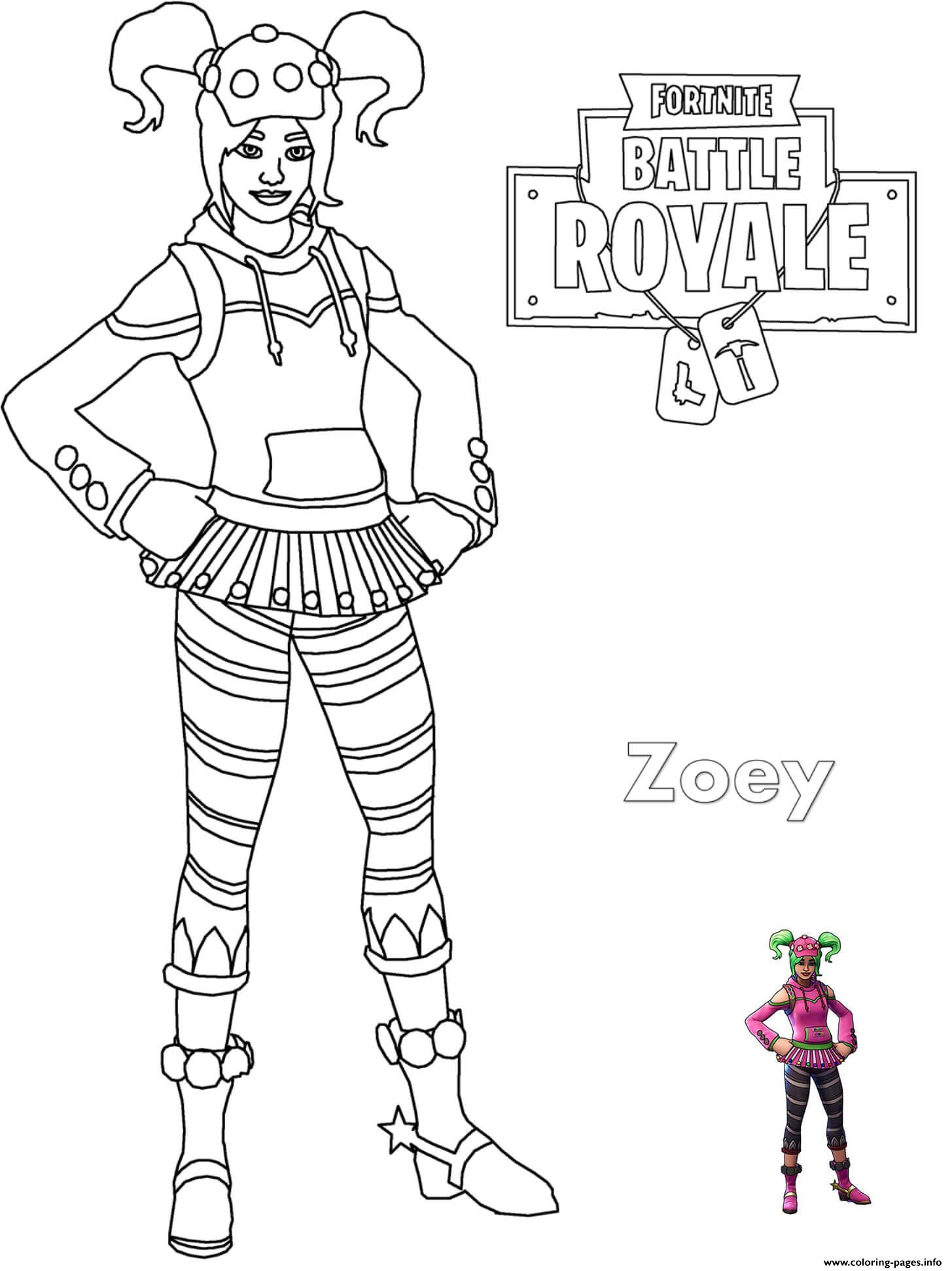Girl Color Pages Zoey Fortnite Girl Coloring Pages Printable