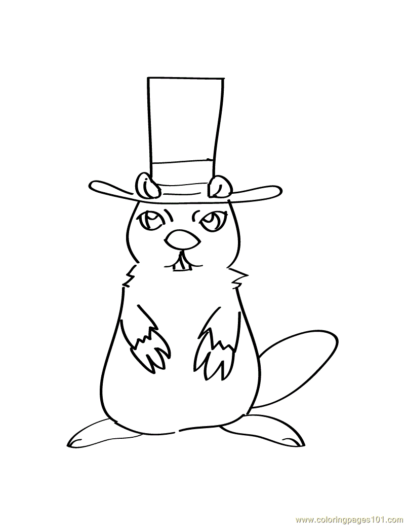 Groundhog Day Printable Coloring Pages Groundhog Day Coloring Page Free Groundhog Or Woodchuck Coloring