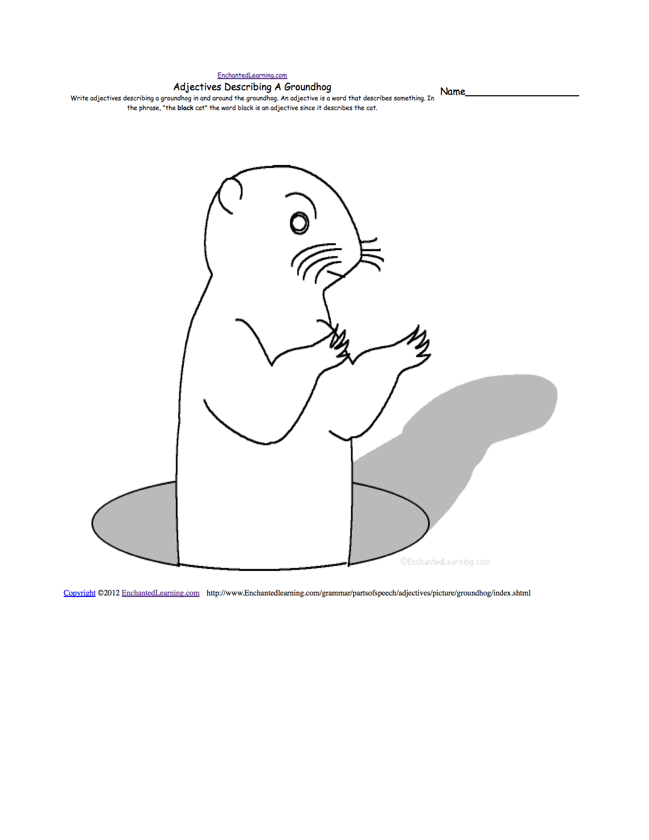 Groundhog Day Printable Coloring Pages Groundhog Day Crafts Worksheets And Printable Books