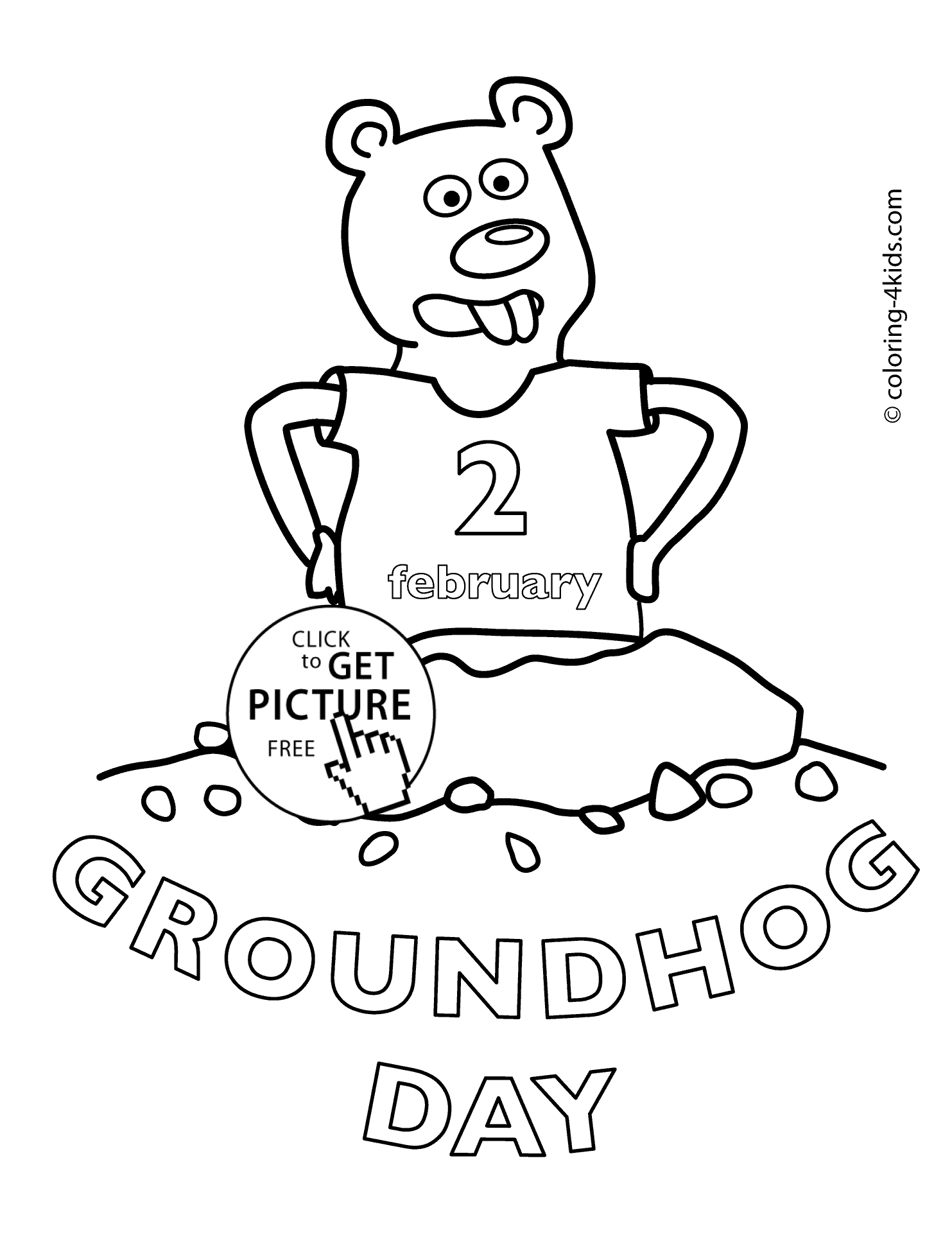 Groundhog Day Printable Coloring Pages Happy Groundhog Day Coloring Pages For Kids 2 February Printable
