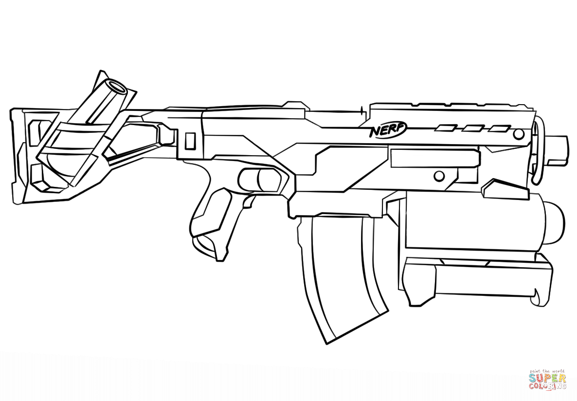 Gun Coloring Pages Nerf Gun Coloring Page Free Printable Coloring Pages