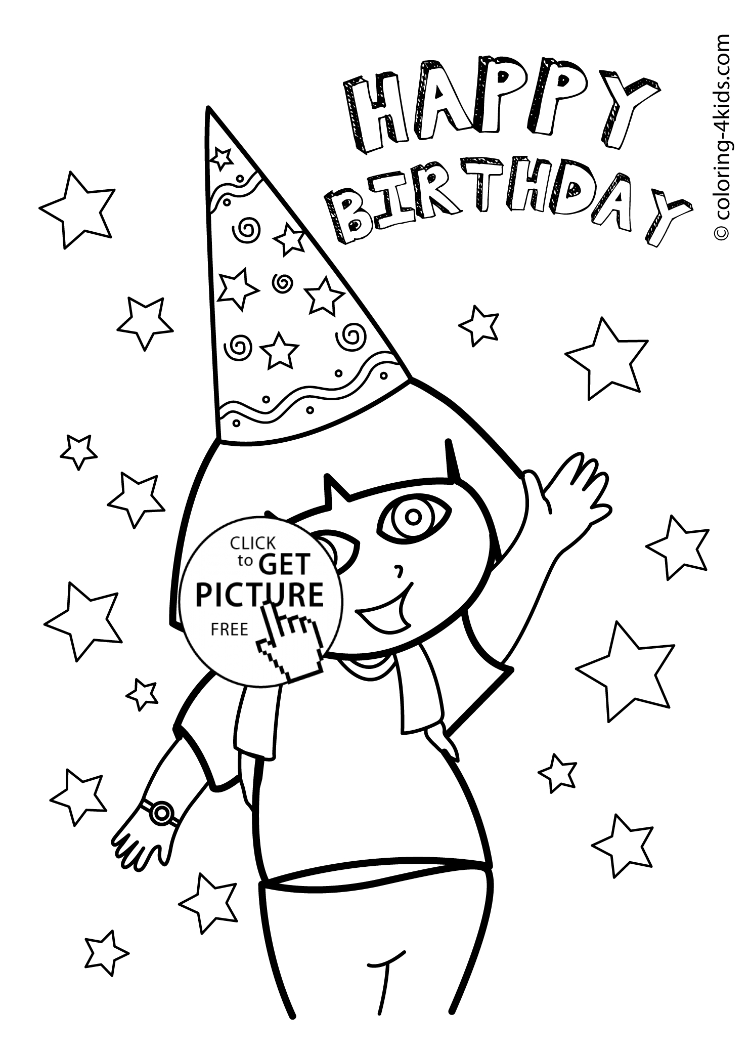 Happy Birthday Coloring Pages For Friends Dora Happy Birthday Coloring Pages For Kids Printables