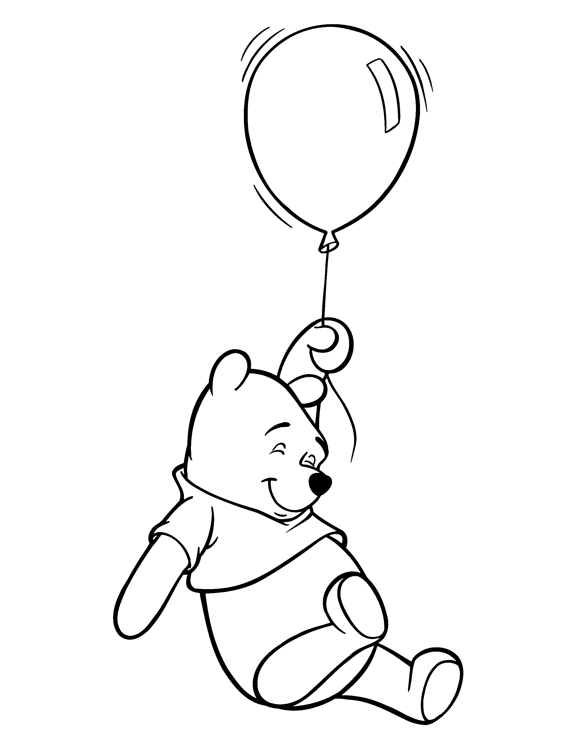 Happy Birthday Coloring Pages For Friends Winnie Pooh Happy Fly Coloring Page And Flying Ballons Pages Best