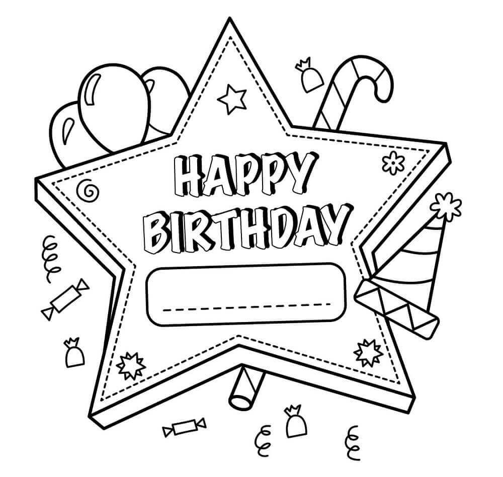 Happy Birthday Coloring Pages To Print Coloring Pages Free Printable Happy Birthday Coloring Pages For