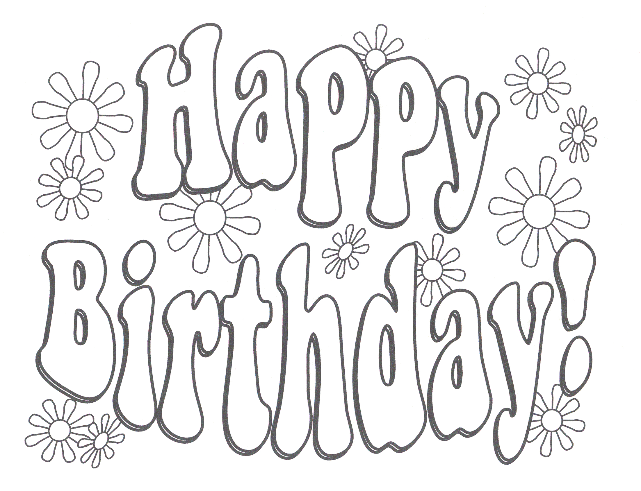Happy Birthday Coloring Pages To Print Coloring Pages Stunningy Birthday Coloring Card Pages Free