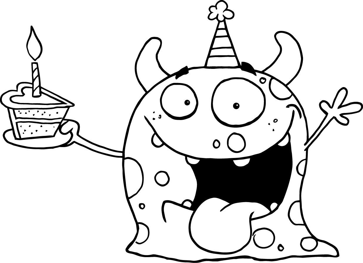 Happy Birthday Coloring Pages To Print Happy Birthday Coloring Pages Printable Elegant Monsters Coloring