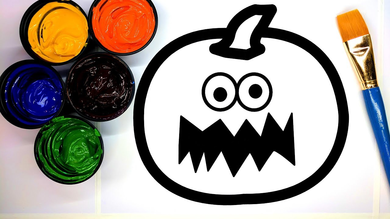 Happy Jack O Lantern Coloring Pages Coloring Halloween Jack O Lantern Coloring Pages For Kids With Painting Learn To Color With Paint
