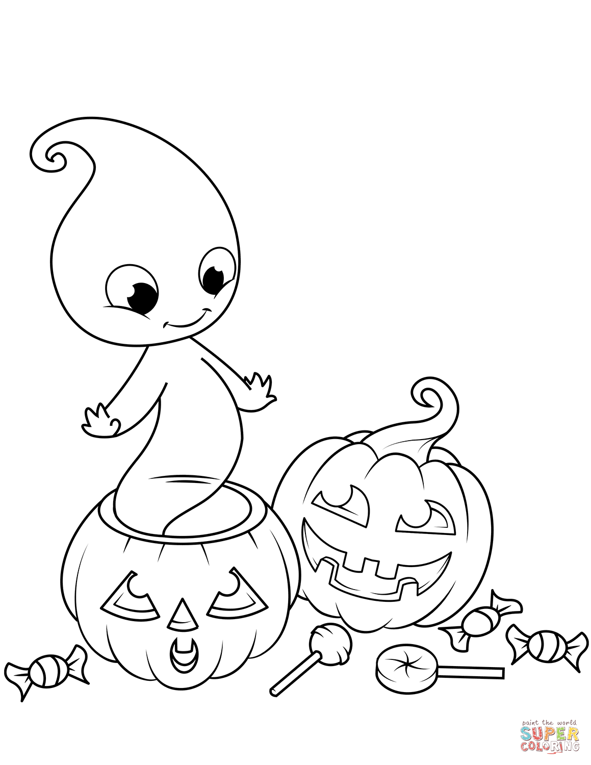 Happy Jack O Lantern Coloring Pages Cute Ghost From Jack Olantern Coloring Page Free Printable