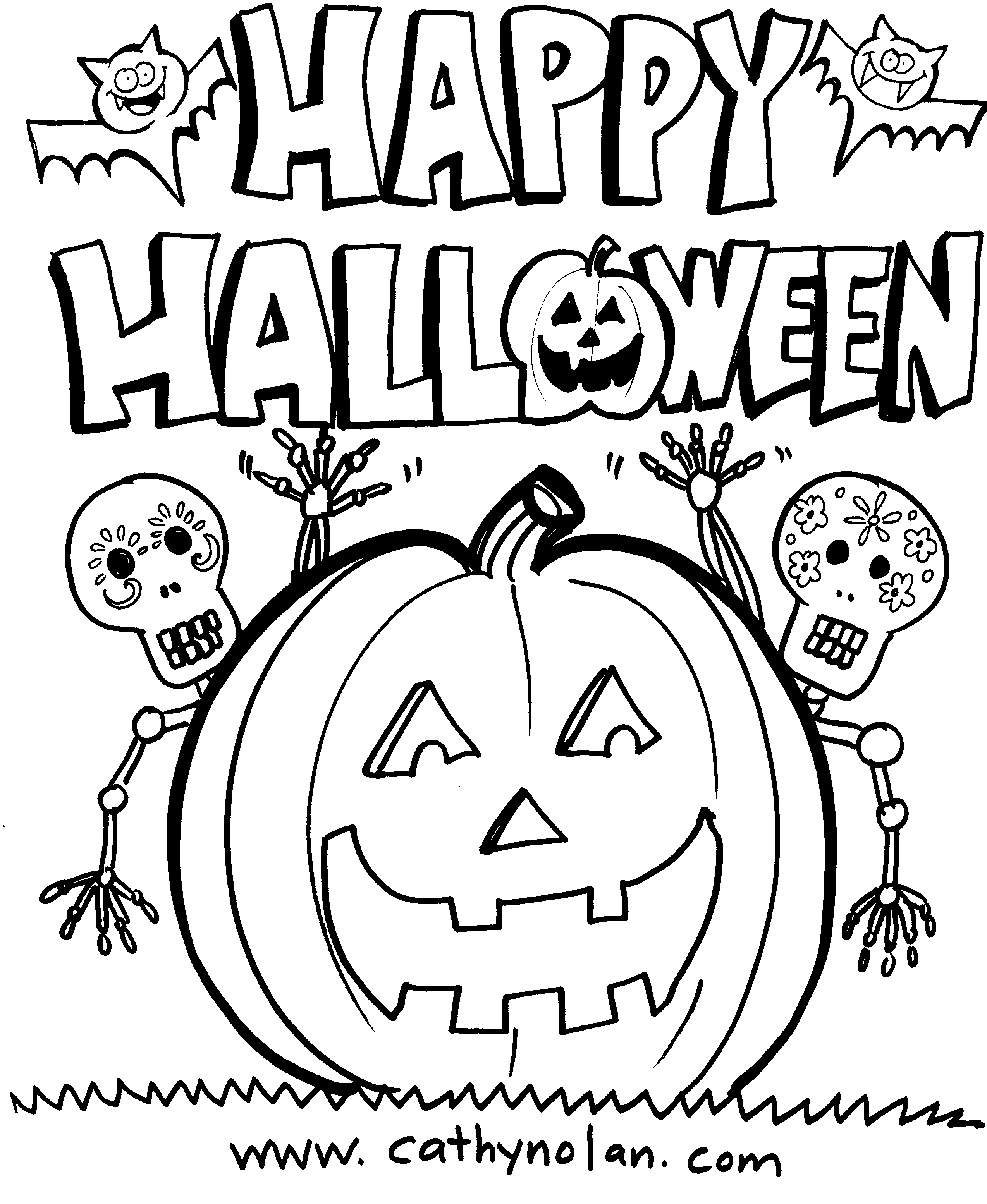 Happy Jack O Lantern Coloring Pages Downloadable Happy Halloween Coloring Sheets For The Kids Cathy Nolan
