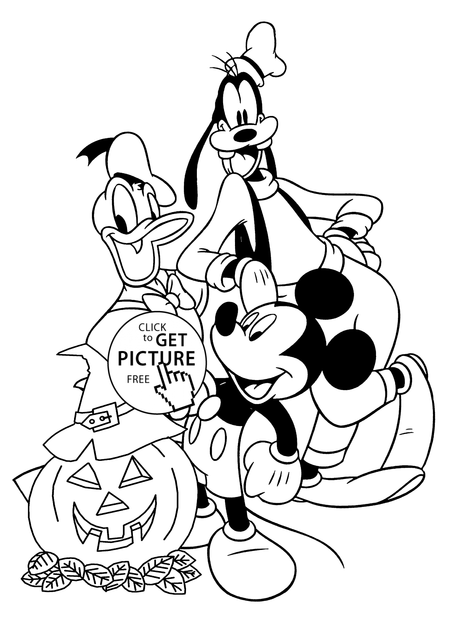 Happy Jack O Lantern Coloring Pages Halloween Disney Characters Coloring Page For Kids Printable Free