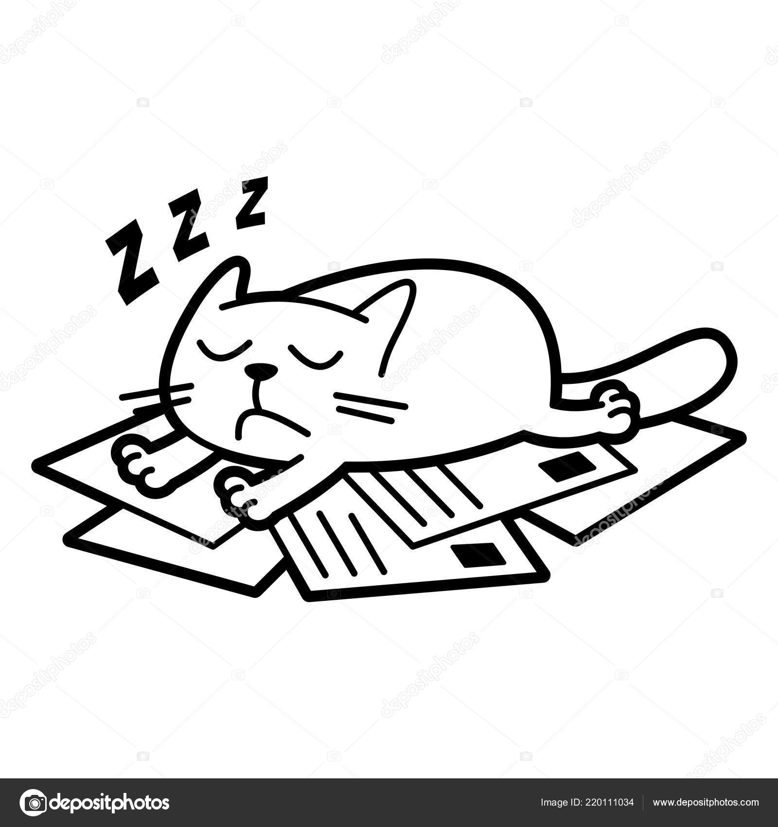 Hard Hat Coloring Page Cat Cartoon Character Coloring Page Black And White Stock Vector