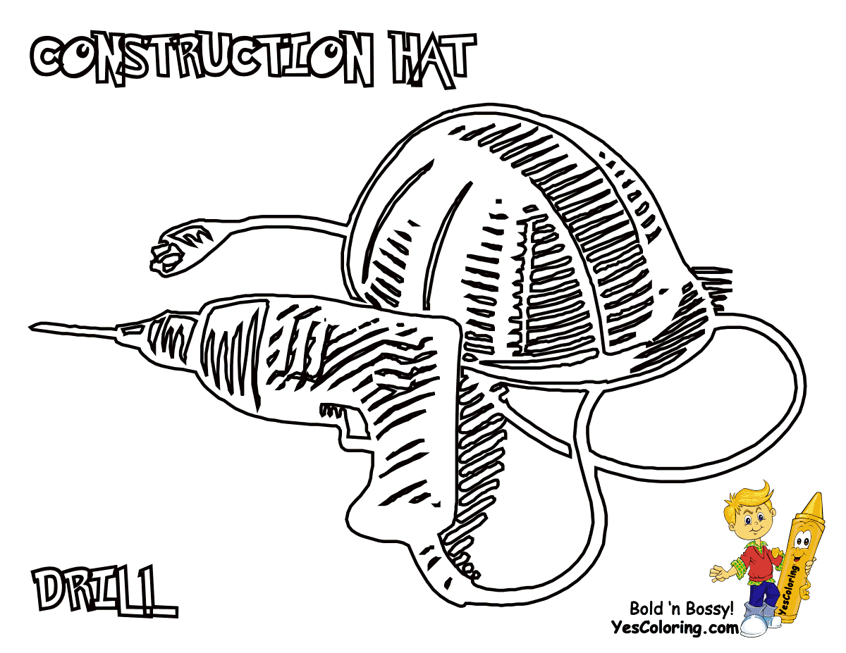 Hard Hat Coloring Page Tough Boys Construction Coloring Free Construction Equipment