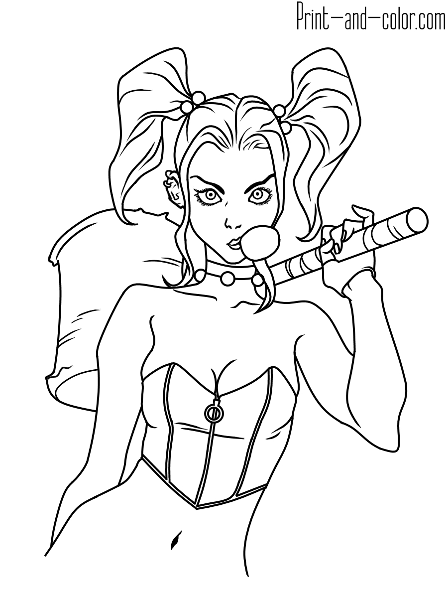 Harley Quinn Coloring Pages To Print Coloring Pages Harley Quinn Coloring Pages Print And Color Com
