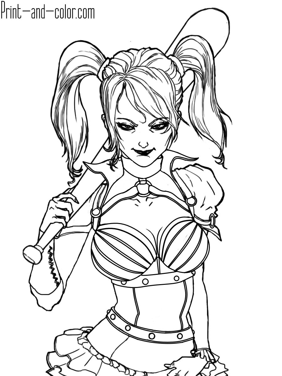 Harley Quinn Coloring Pages To Print Harley Quinn Coloring Pages Print And Color